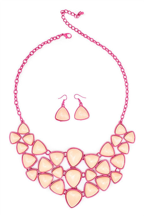 Matte Statement Necklace Set