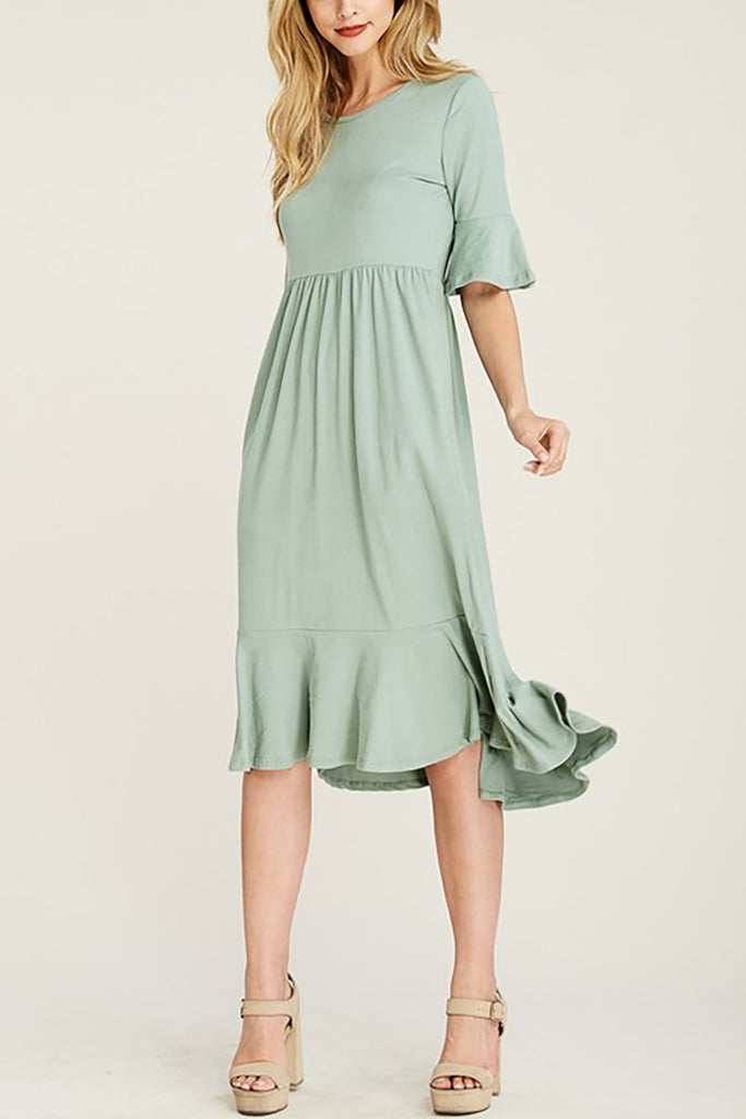 midi dress with ruffles