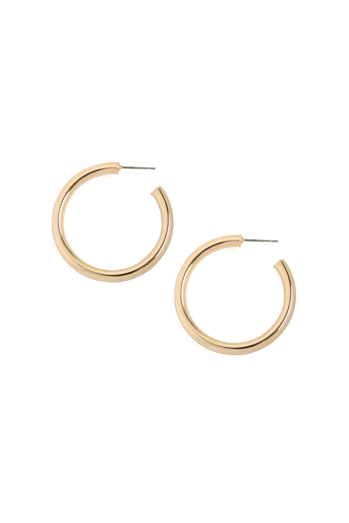 1.5 Inch Post Hoop Earrings – Riah Fashion