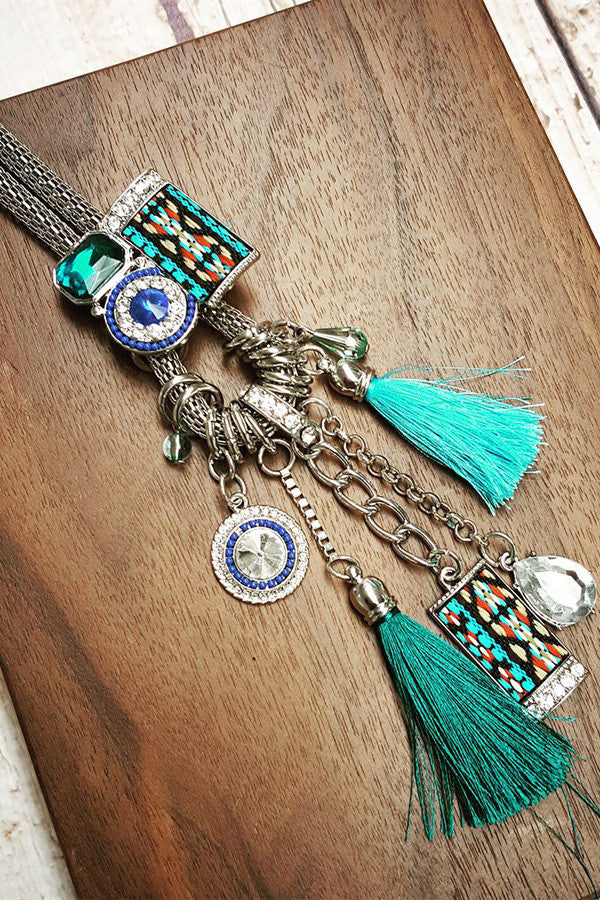 Snake Chain Tassel Necklace Set