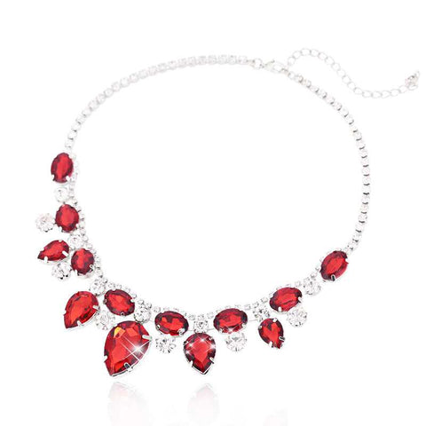 Red-White Stone Necklace