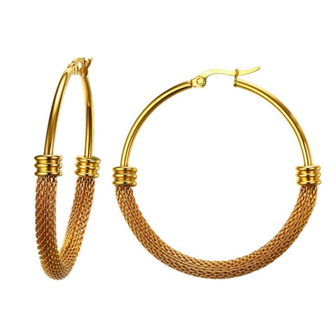 Gold Hoop Earrings for Women-Gold Plated