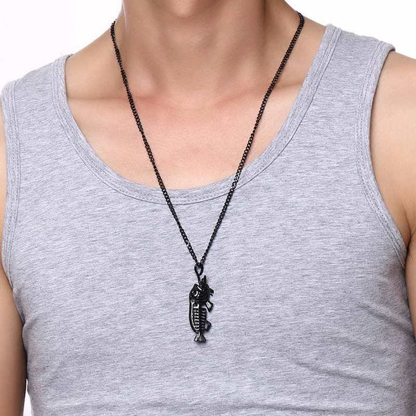 Men's Fishing Necklace - Fishbone Necklace