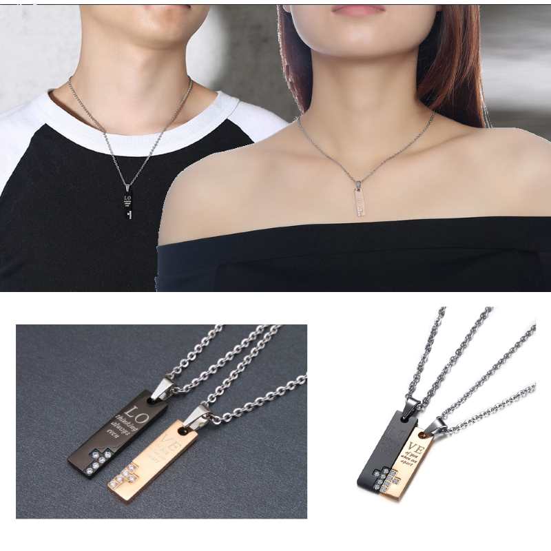 Vanski 2pcs Couple Necklaces His and Hers Matching Set Stainless Steel Cross  Pendant Necklace for Women Men | Amazon.com