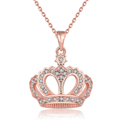 Rose Gold Chain with Crown Pendant