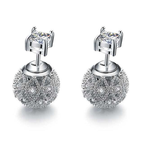 Front Back Diamond Earrings for Women