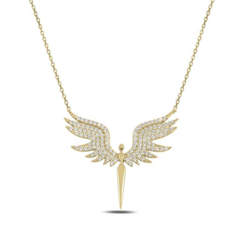 gold angel pendant necklace