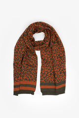 leopard scarf rust khaki
