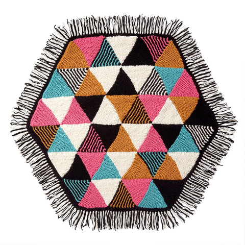 Bernat Knit Triangles Hexagon Blanket by Yarnspirations