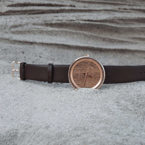 ローズゴールド　木製腕時計　木　天然素材　くるみ　ナチュラル　北欧