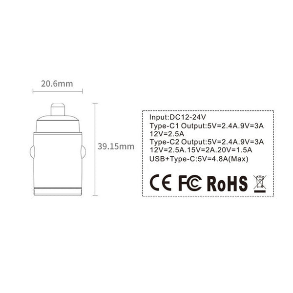 Car USB Fast Charger CE FCC RoHS