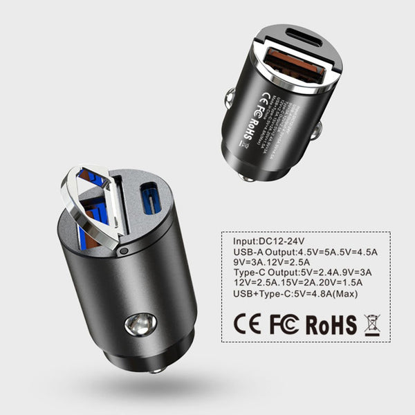 Car USB Fast Charger USB A USB C Specifications