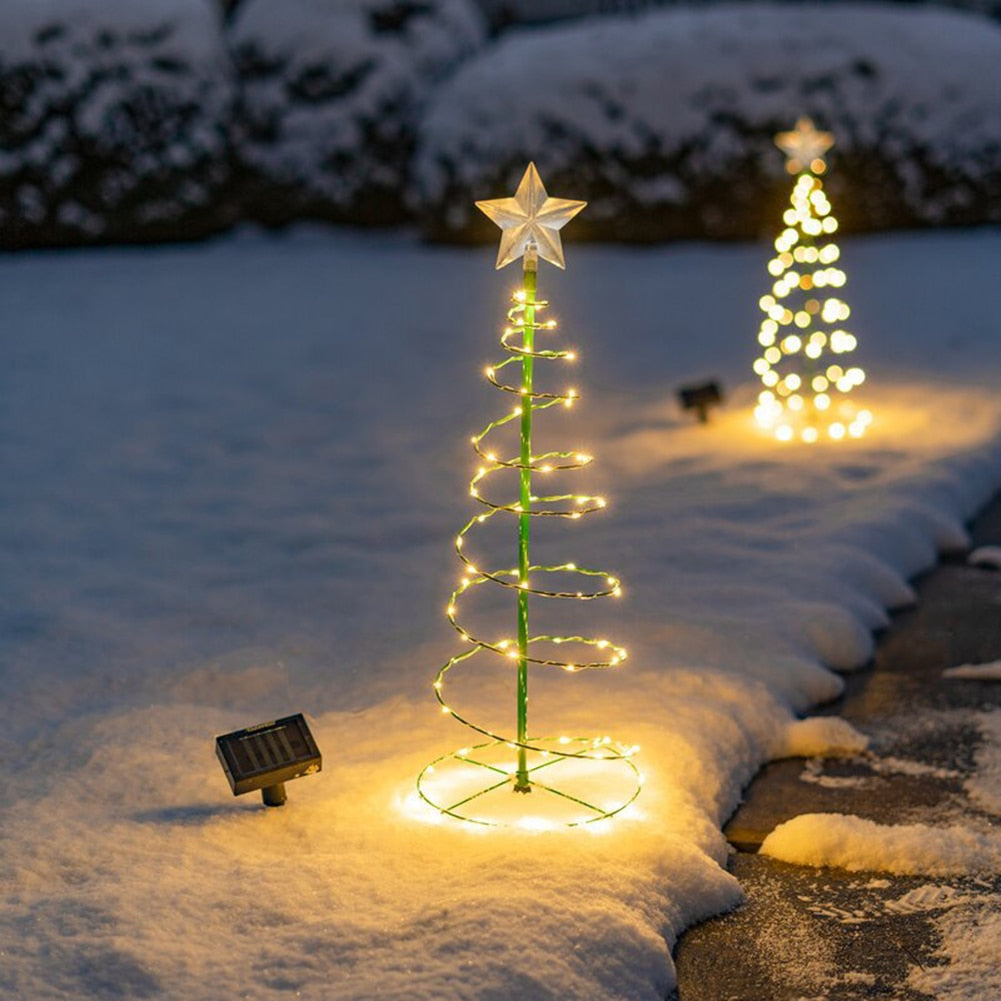 christmas tree shaped solar lights