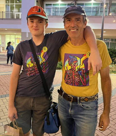 dad and son in wellington farmers market