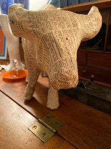 Paper Mache Vintage Bull - The Sweetwood Collection