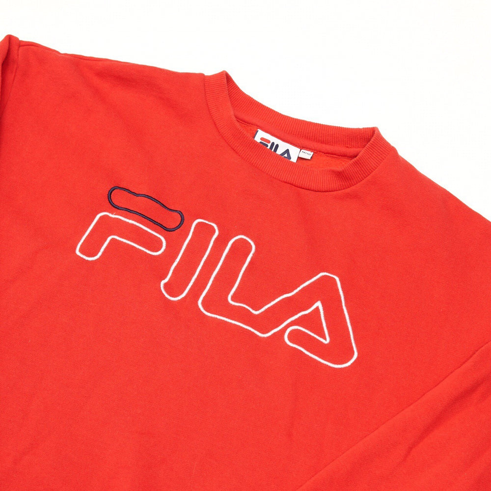 Vintage Fila Sweatshirt Red Medium