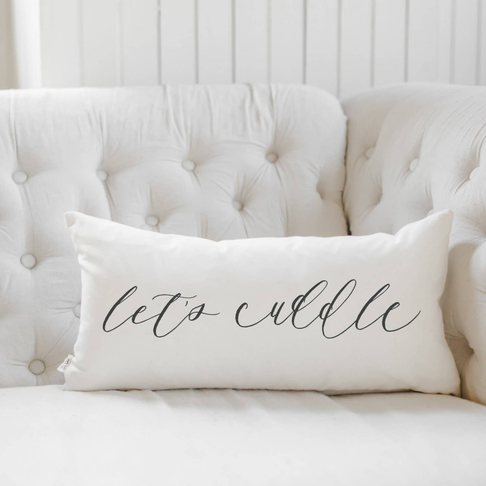 Lumbar Pillow Let's Cuddle Girlfriend, Boyfriend, Husband, Wife, Organic  Cotton, Calligraphy Home Decor, Shop Small, Housewarming Gift 