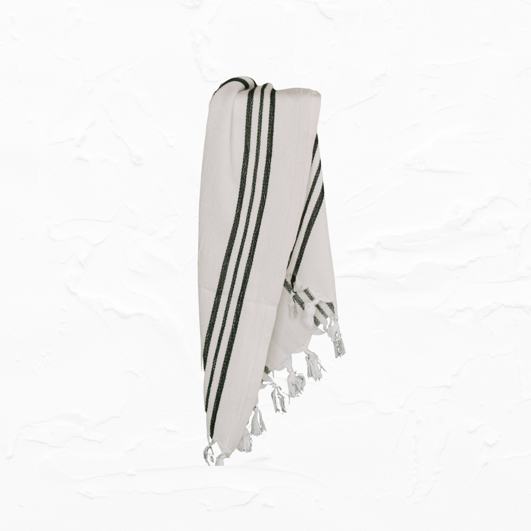 Turkish Cotton + Bamboo Hand Towel - Neutral Stripes