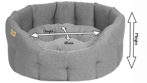 Classic round dog bed measuring guide