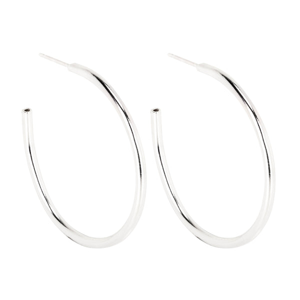 LUCY SMALL CHUNKY HOOP EARRINGS-SILVER SAMPLE