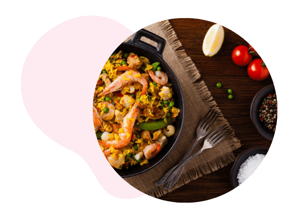 Paella mit Safran Gewürz
