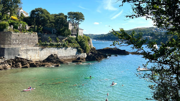 Swimmers at Readymoney Cove beach, Fowey, Cornwall