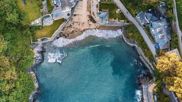 aerial view of Readymoney Cove by Carl Brightman Photography