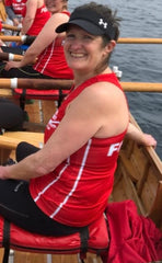 Our Deputy Manager Vanessa rowing in Fowey Gig Club's Troy