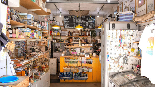 The interior of Readymoney Beach Shop, Fowey