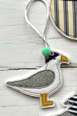 Seagull in a Bobble Hat Hanging Decoration
