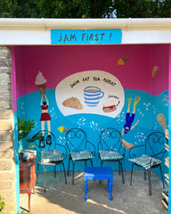 jam first fowey pretty bus stop