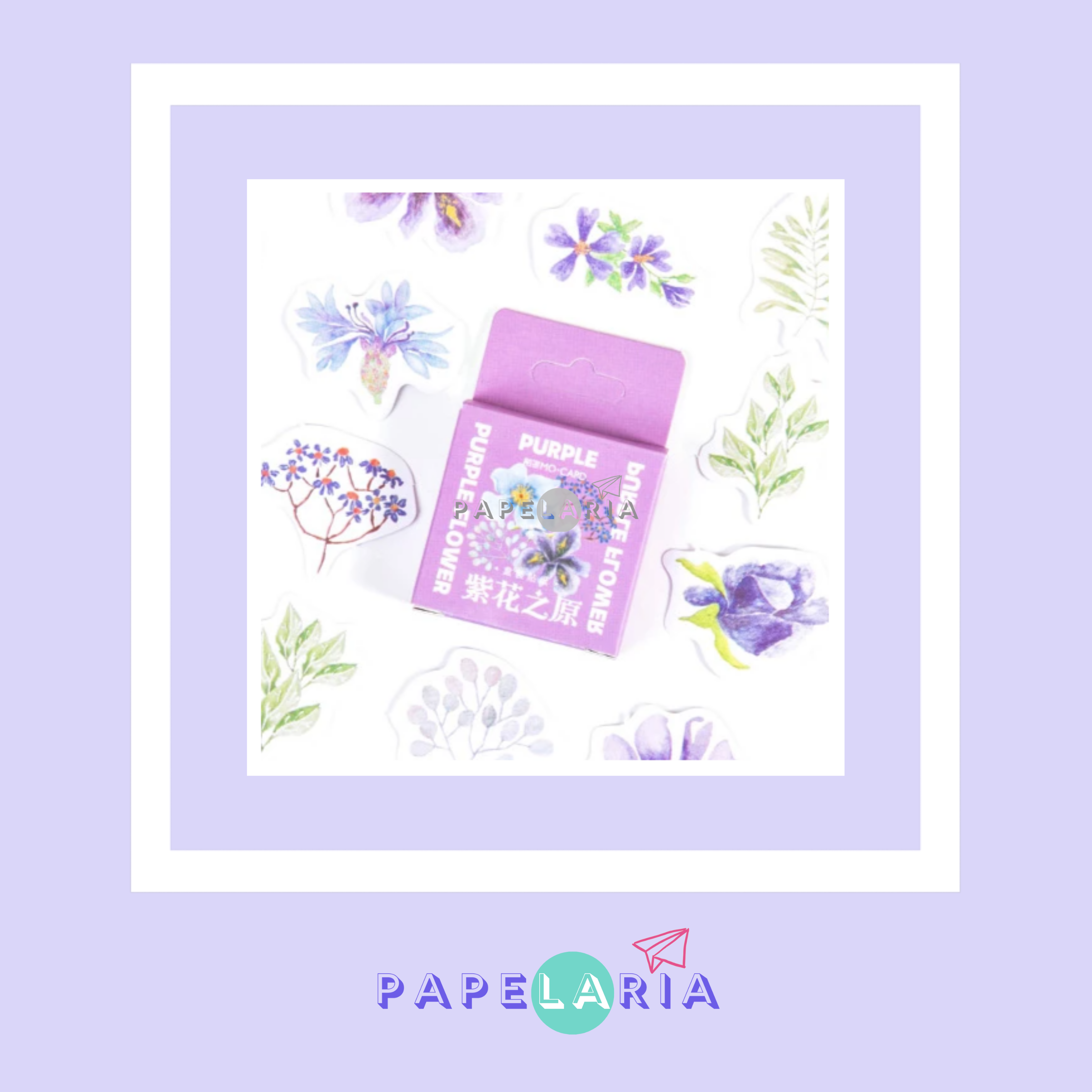 Stickers de Flores Moradas – Papelaria