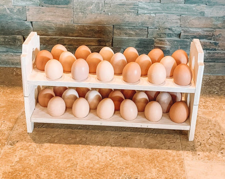 12 Stackable Egg Holder - Egg Storage - Farmhouse Egg Rack - Fresh Egg–  Bush Acres