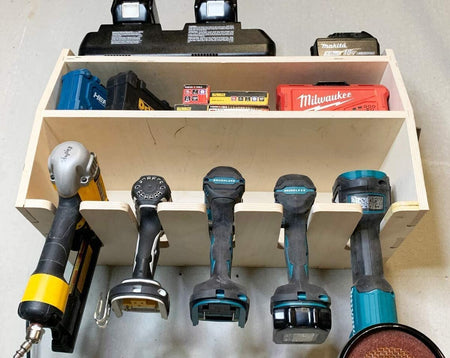 10 Slot Cordless Tool Holder | Cordless Drill Organizer | Fits 10