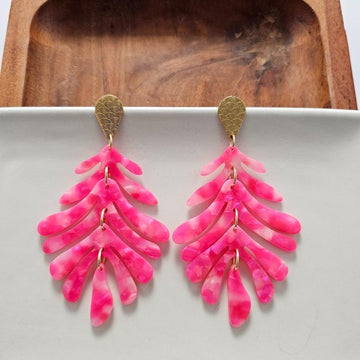 Palm Earrings - Hot Pink - ONLINE ONLY