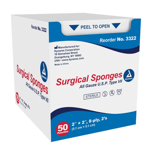 Dynarex Non-Woven Sponges, Non Sterile, Bulk Packaging, Various Sizes, –  Rhino Medical Supply