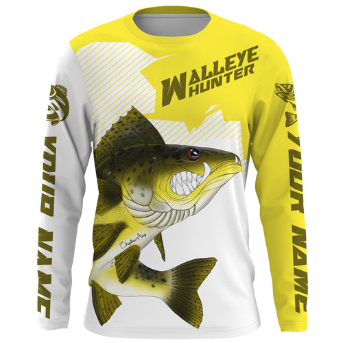 Angry Walleye Custom Long sleeve performance Fishing Shirts, Walleye h –  FishingAmz