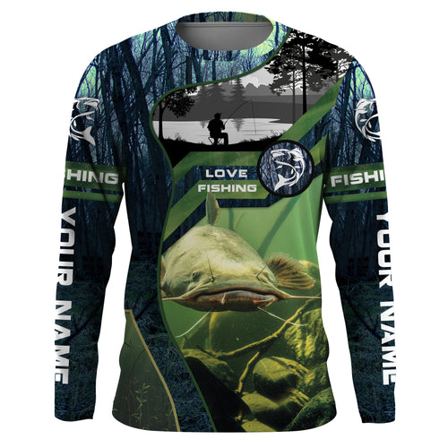 Catfish Fishing Custom Long Sleeve performance Fishing Shirts