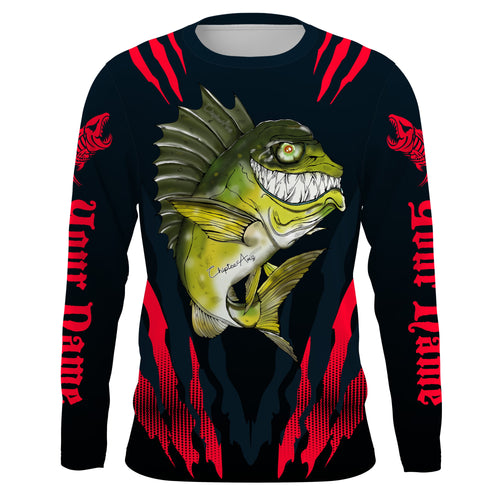 Angry Tuna fishing Custom Long sleeve Fishing Shirts, Tuna fish