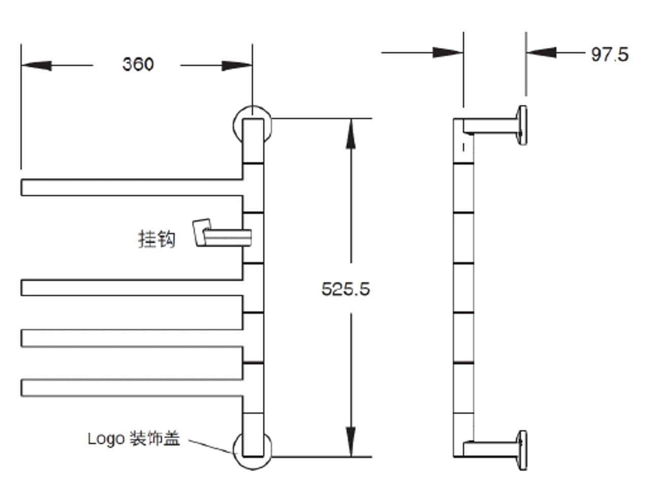 KOHLER_underscore_29349_29354_加熱毛巾桿_電熱毛巾桿_毛巾架