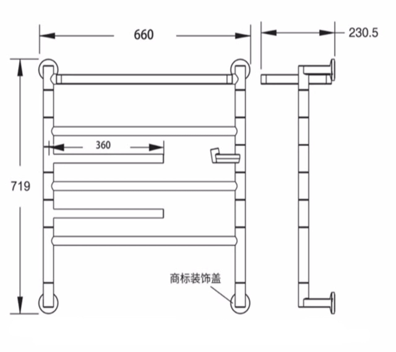 KOHLER_underscore_29349_29354_加熱毛巾桿_電熱毛巾桿_毛巾架