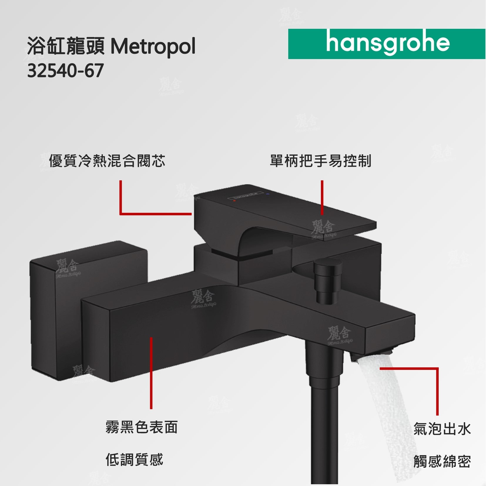 hansgrohe_32540670_黑色_浴缸龍頭_淋浴龍頭_tetropol