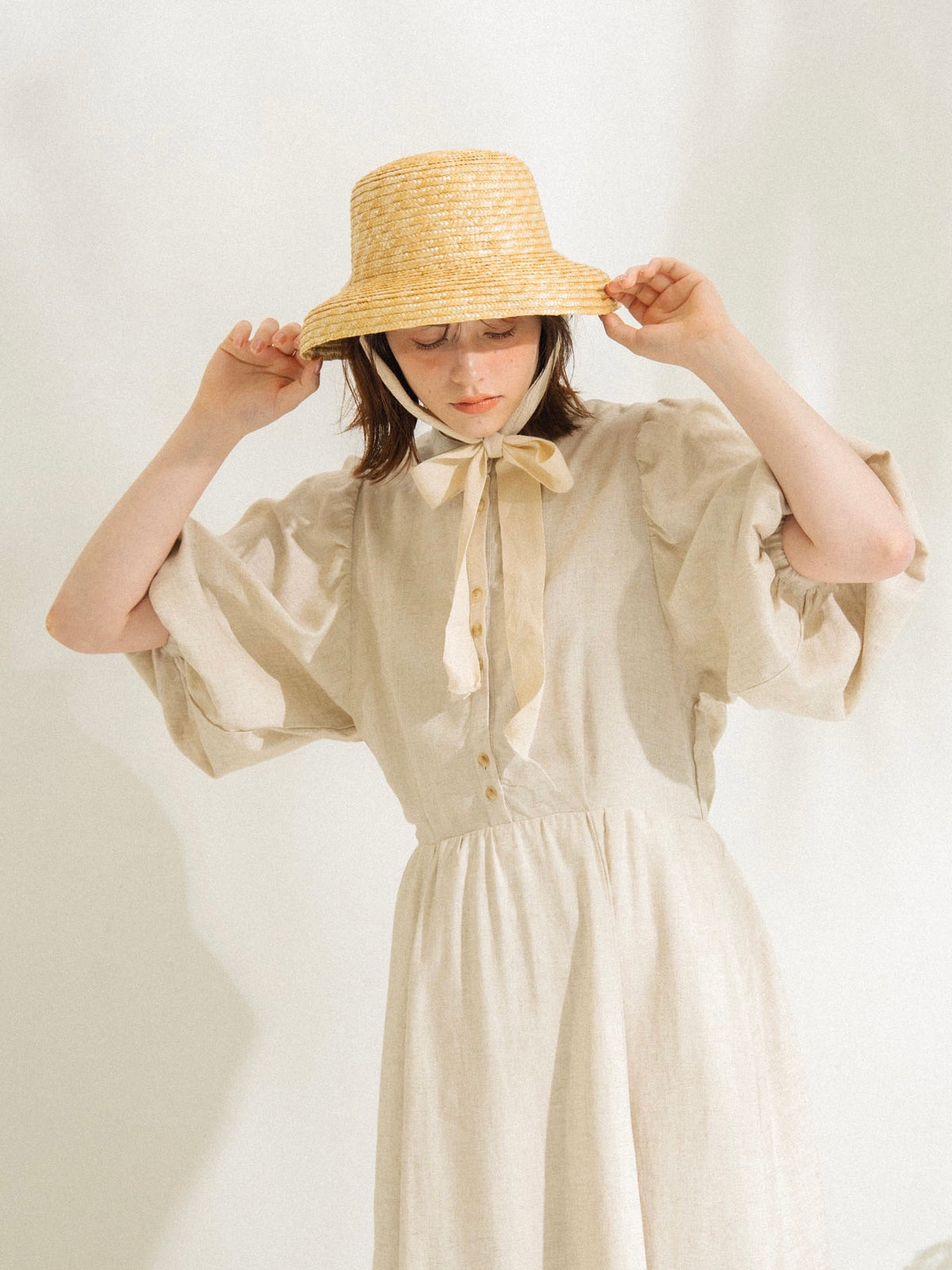 idem / made in Japan linen onepiece - ロングワンピース