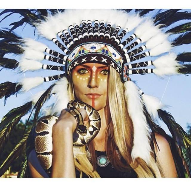 Black Native American Headdress 75cm Indian Headdress