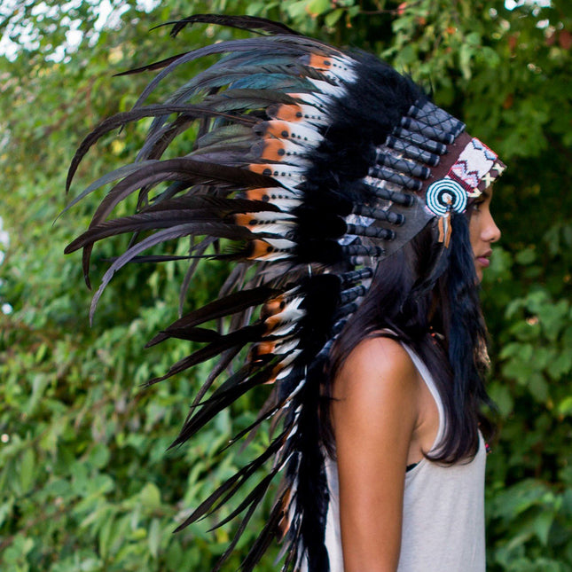 Brown Tips Indian Headdress - 95cm – Indian Headdress - Novum Crafts