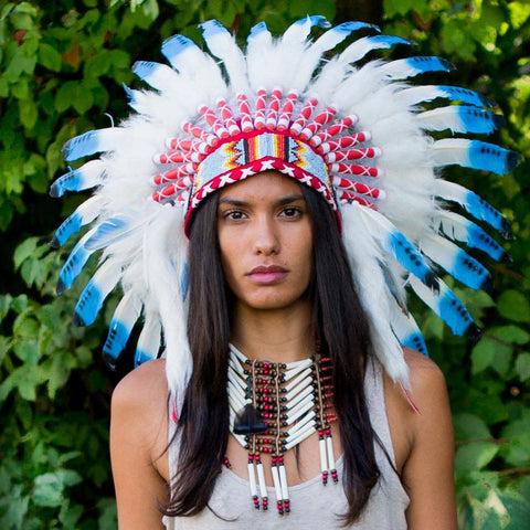 Brown Tips Chief Headdress - 75cm - Indian Headdress - Novum Crafts