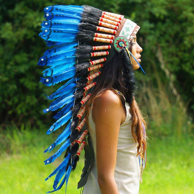 Dark Blue Indian Headdress - 90cm – Indian Headdress - Novum Crafts