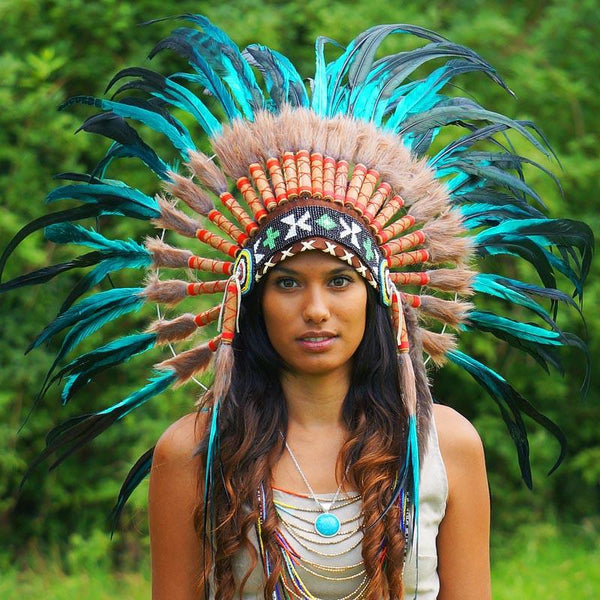 Mixed Rasta Style War Bonnet - 130cm – Indian Headdress - Novum Crafts