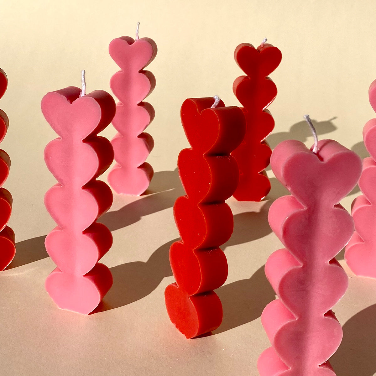 Stacked Ombre Heart Candles
