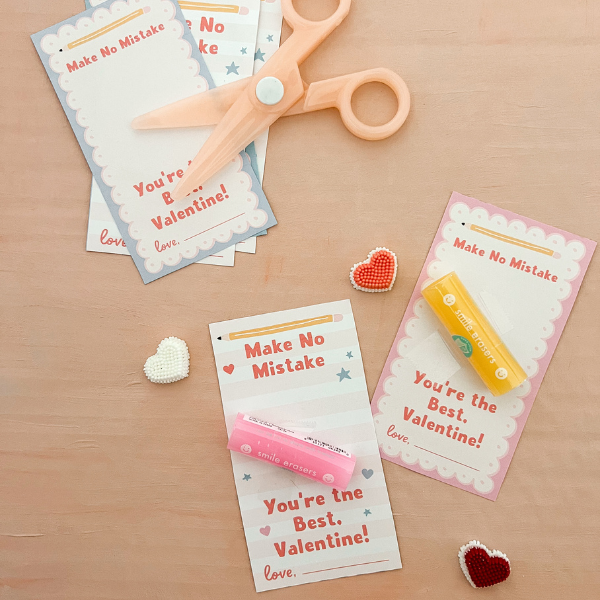 Eraser Class Valentine Set of 12